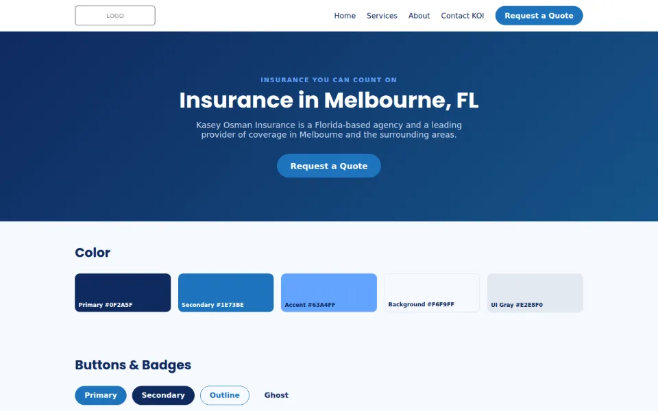 Screenshot of Design System